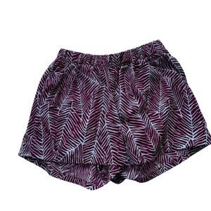 Mahina Printed Shorts Merlot and White Pattern Super Comfortable! small